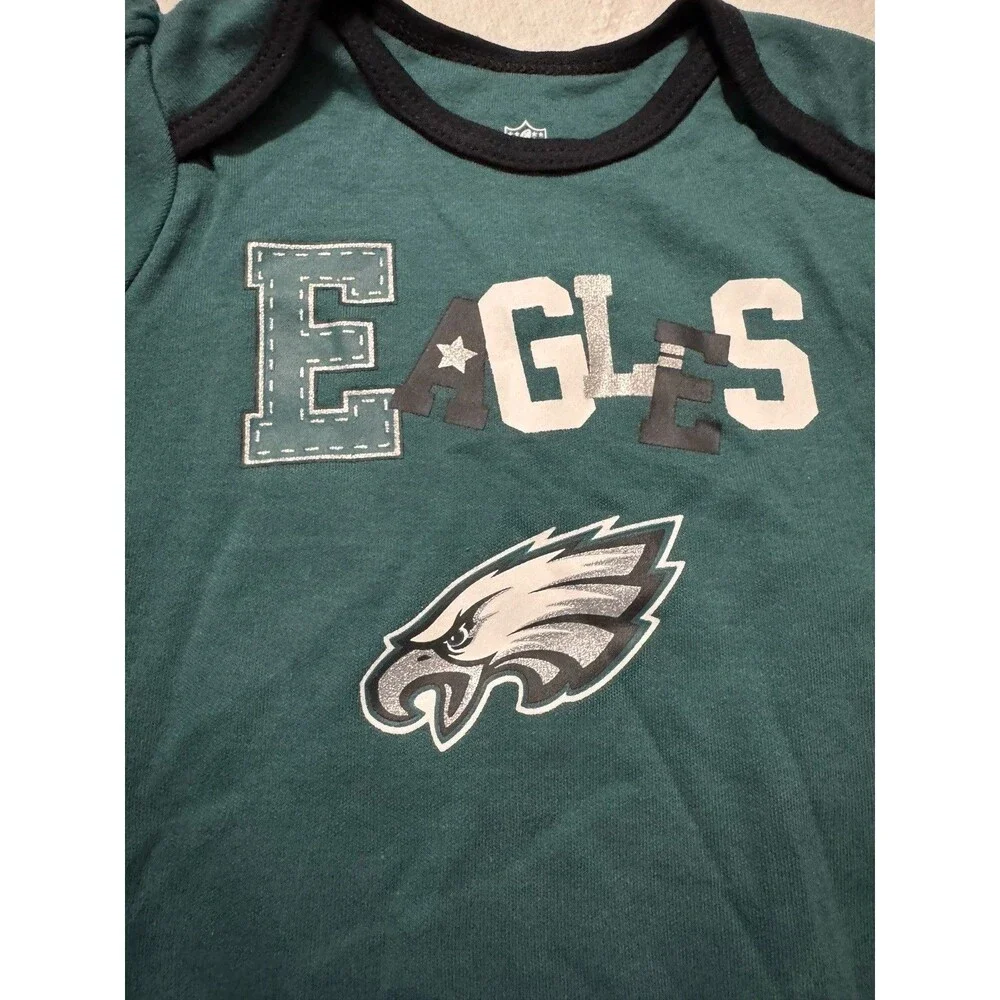 Philadelphia Eagles Baby Jersey 12 Months Lot of 2 NFL Team Apparel Infant Girl